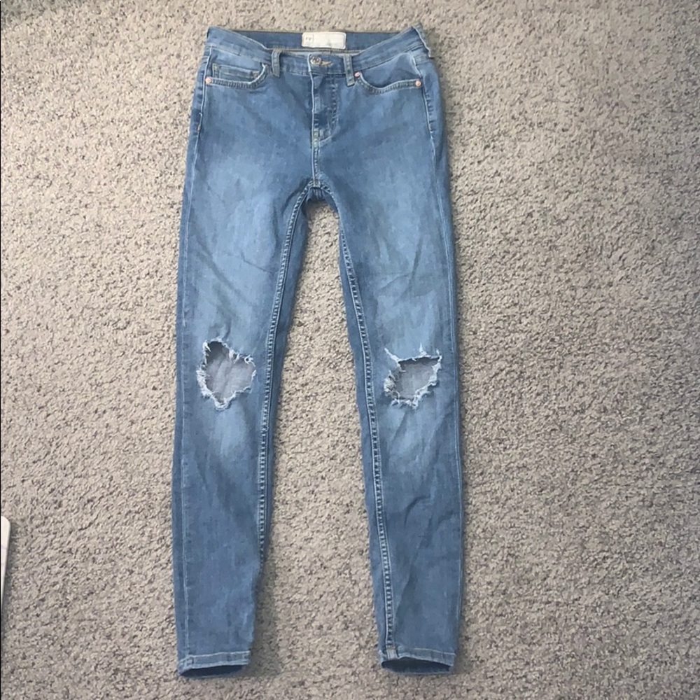 Free People light wash ripped jeans
